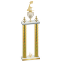Double Gold Carbon Fiber Second Place Golf Trophy