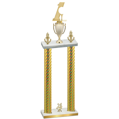 Double Gold Carbon Fiber Year Golf Trophy