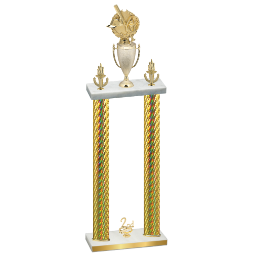 Double Gold Carbon Fiber Second Place Baseball Trophy