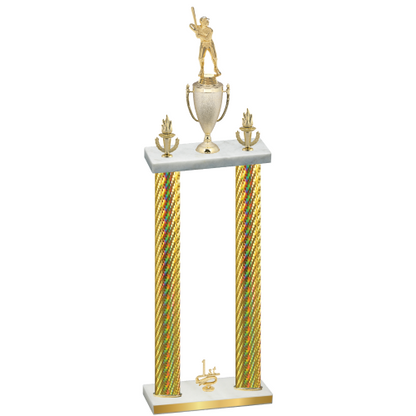 Double Gold Carbon Fiber First Place Baseball Trophy