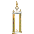 Double Gold Carbon Fiber Third Place Baseball Trophy