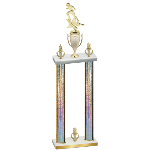 Double Silver Glacier Victory Football Trophy