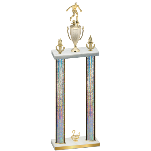 Double Silver Glacier Second Place Soccer Trophy
