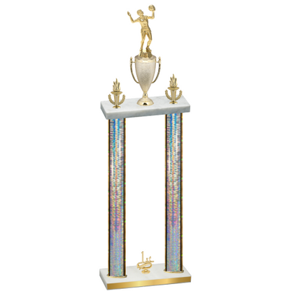 Double Silver Glacier First Place Volleyball Trophy
