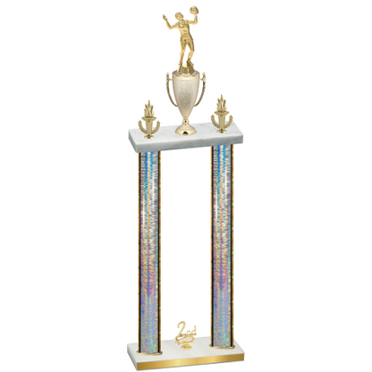 Double Silver Glacier Second Place Volleyball Trophy