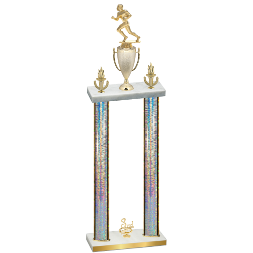 Double Silver Glacier Third Place Football Trophy