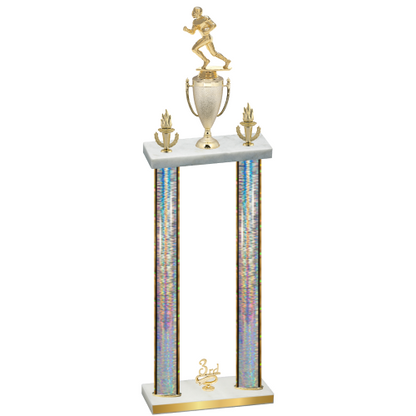 Double Silver Glacier Third Place Football Trophy