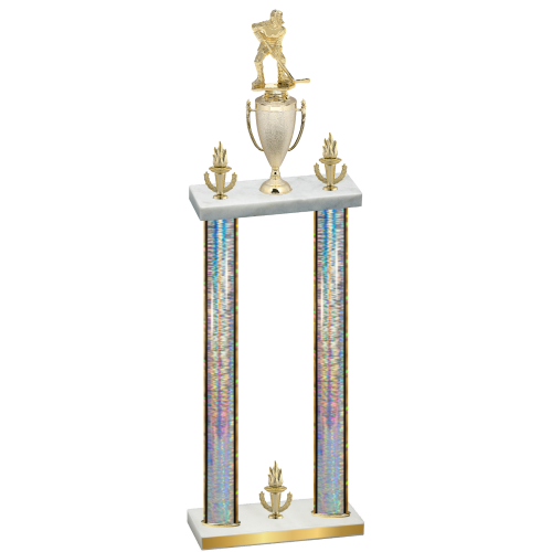 Double Silver Glacier Victory Hockey Trophy