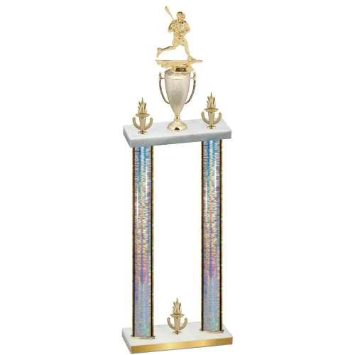 Double Silver Glacier Victory Lacrosse Trophy
