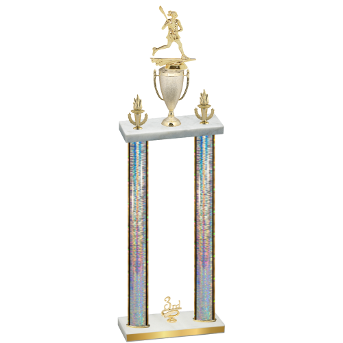 Double Silver Glacier Third Place Lacrosse Trophy