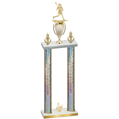 Double Silver Glacier Third Place Lacrosse Trophy