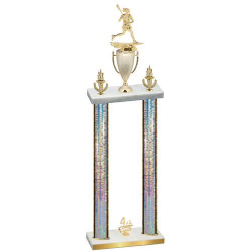 Double Silver Glacier Fourth Place Lacrosse Trophy
