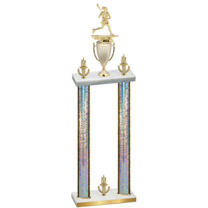 Double Silver Glacier Victory Lacrosse Trophy