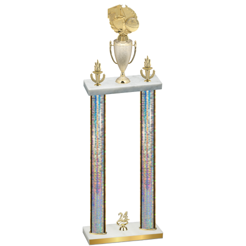 Double Silver Glacier Year Basketball Trophy
