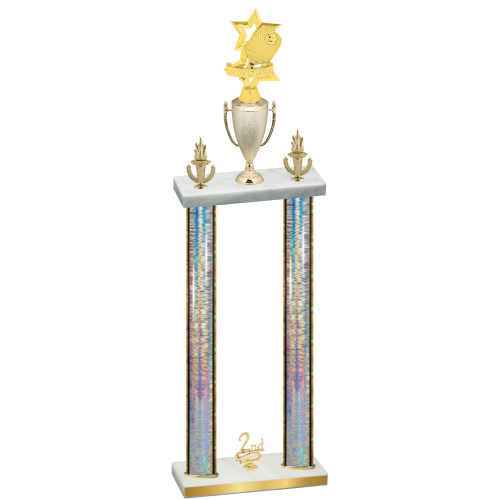 Double Silver Glacier Second Place Pickleball Trophy