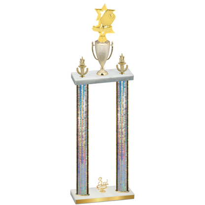 Double Silver Glacier Third Place Pickleball Trophy