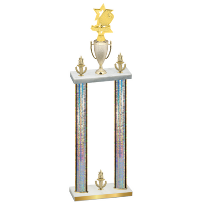 Double Silver Glacier Victory Pickleball Trophy