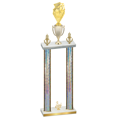 Double Silver Glacier Third Place Pickleball Trophy