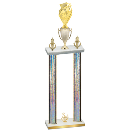 Double Silver Glacier Third Place Pickleball Trophy