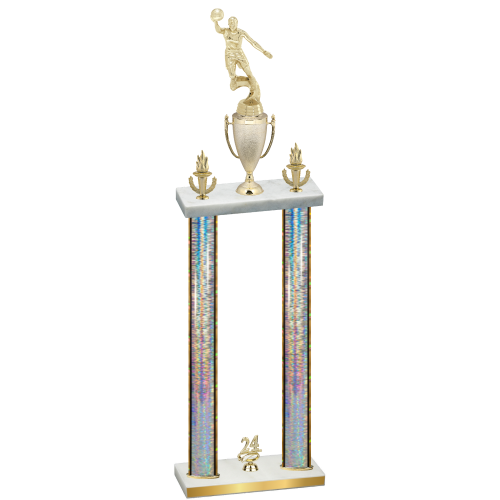 Double Silver Glacier Year Basketball Trophy