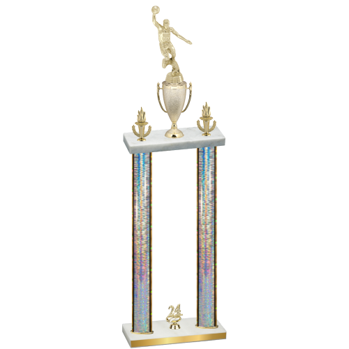Double Silver Glacier Year Basketball Trophy