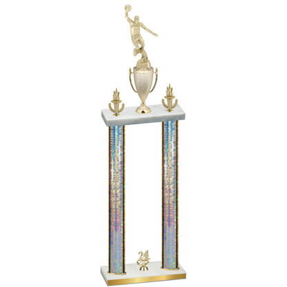 Double Silver Glacier Year Basketball Trophy