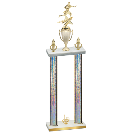 Double Silver Glacier First Place Flag Football Trophy