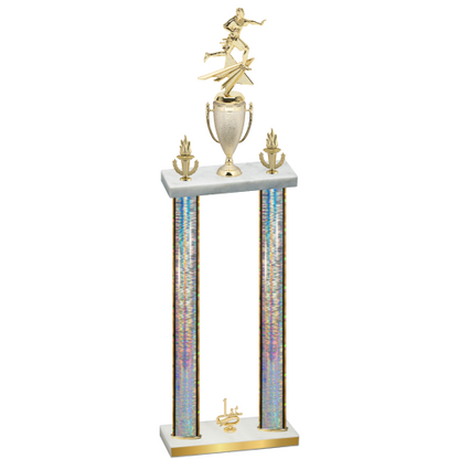 Double Silver Glacier First Place Flag Football Trophy