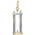 Double Silver Glacier Victory Flag Football Trophy