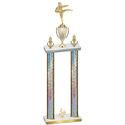 Double Silver Glacier Fourth Place Karate Trophy