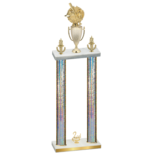 Double Silver Glacier Second Place Baseball Trophy
