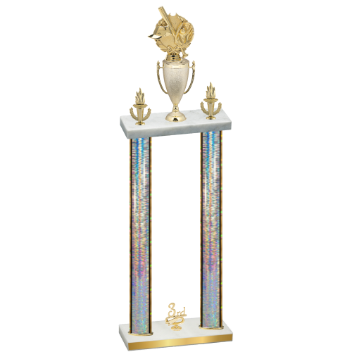 Double Silver Glacier Third Place Baseball Trophy