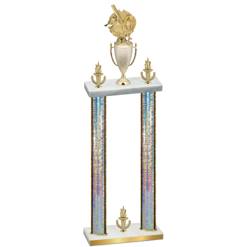 Double Silver Glacier Victory Baseball Trophy