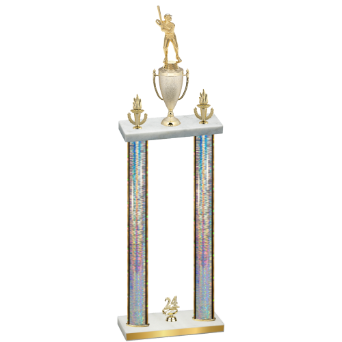 Double Silver Glacier Year Baseball Trophy