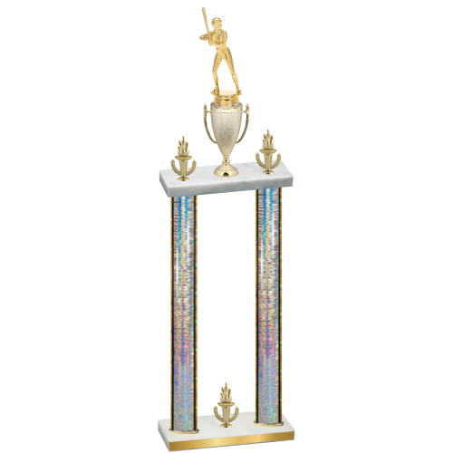 Double Silver Glacier Victory Softball Trophy