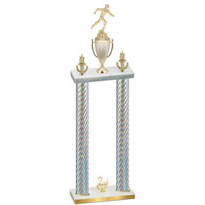 Double Silver Carbon Fiber Second Place Running Trophy