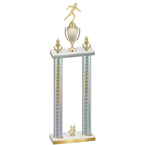 Double Silver Carbon Fiber Year Running Trophy