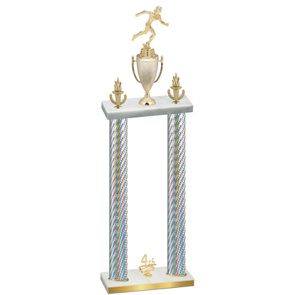 Double Silver Carbon Fiber Fourth Place Running Trophy