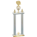 Double Silver Carbon Fiber Fourth Place Running Trophy