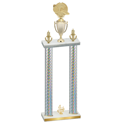 Double Silver Carbon Fiber Fourth Place Running Trophy