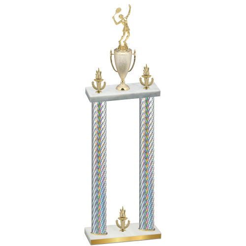 Double Silver Carbon Fiber Victory Tennis Trophy