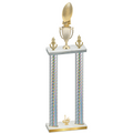 Double Silver Carbon Fiber First Place Football Trophy
