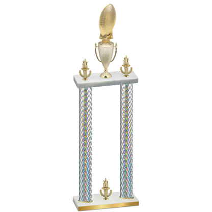 Double Silver Carbon Fiber Victory Football Trophy