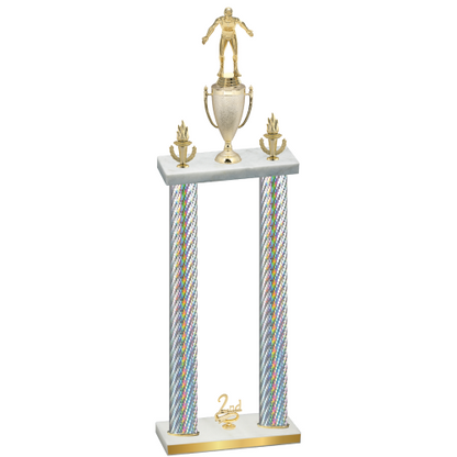 Double Silver Carbon Fiber Second Place Wrestling Trophy