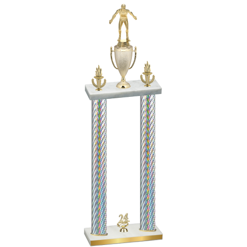 Double Silver Carbon Fiber Year Wrestling Trophy