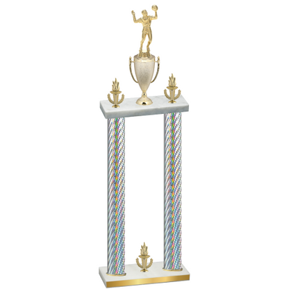 Double Silver Carbon Fiber Victory Volleyball Trophy
