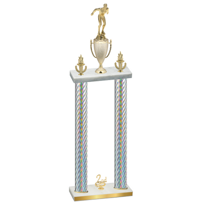 Double Silver Carbon Fiber Second Place Swimming Trophy