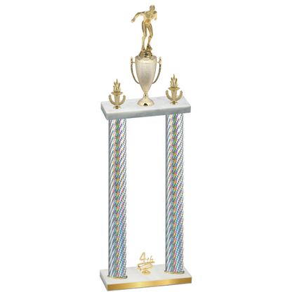 Double Silver Carbon Fiber Fourth Place Swimming Trophy