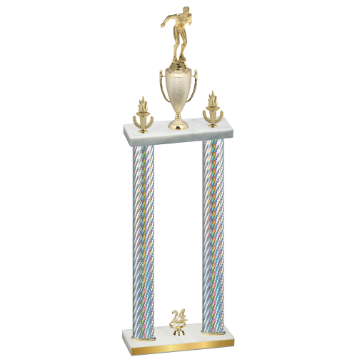 Double Silver Carbon Fiber Year Swimming Trophy