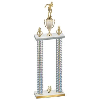 Double Silver Carbon Fiber Year Swimming Trophy
